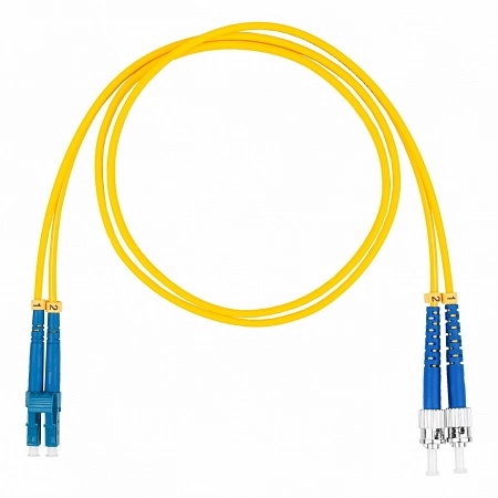 Шнур оптический коммутационный (патч-корд), LC-ST, дуплекс (duplex) OS2, нг(А)-HF, желтый, 20 м